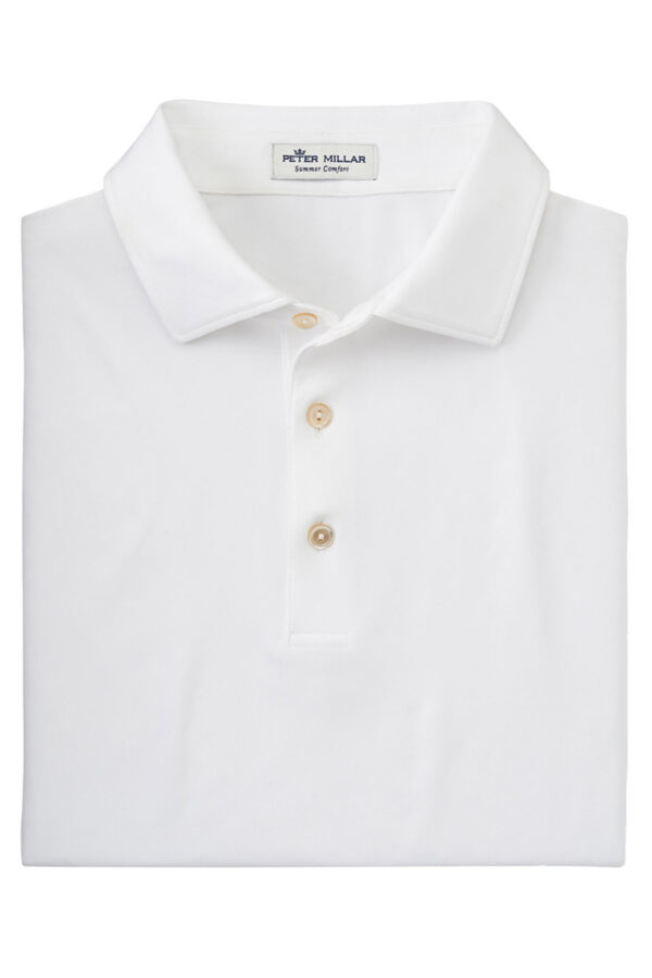 Peter Millar Men's Solid Performance Polo - Self Collar - Image 2